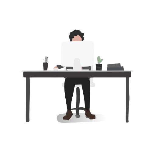 Developer at desk illustration